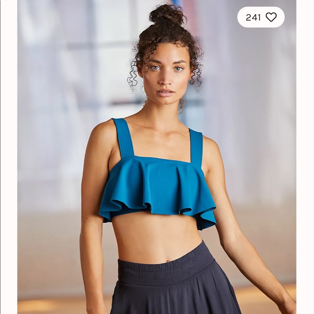 NWT Free People (Movement Collection) Flipping Out cami, size M, teal blue